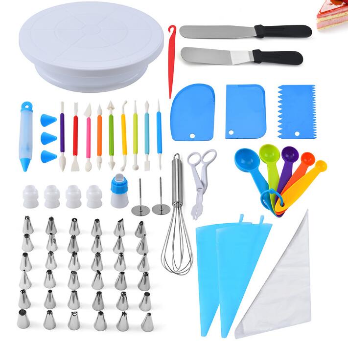 66-Piece Cake Adorning Package and Pastry Bakery Instruments