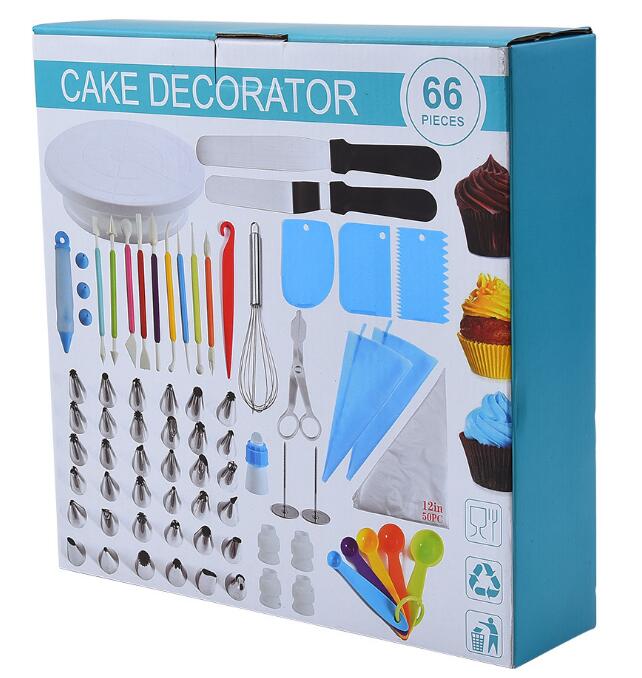 66-Piece Cake Adorning Package and Pastry Bakery Instruments