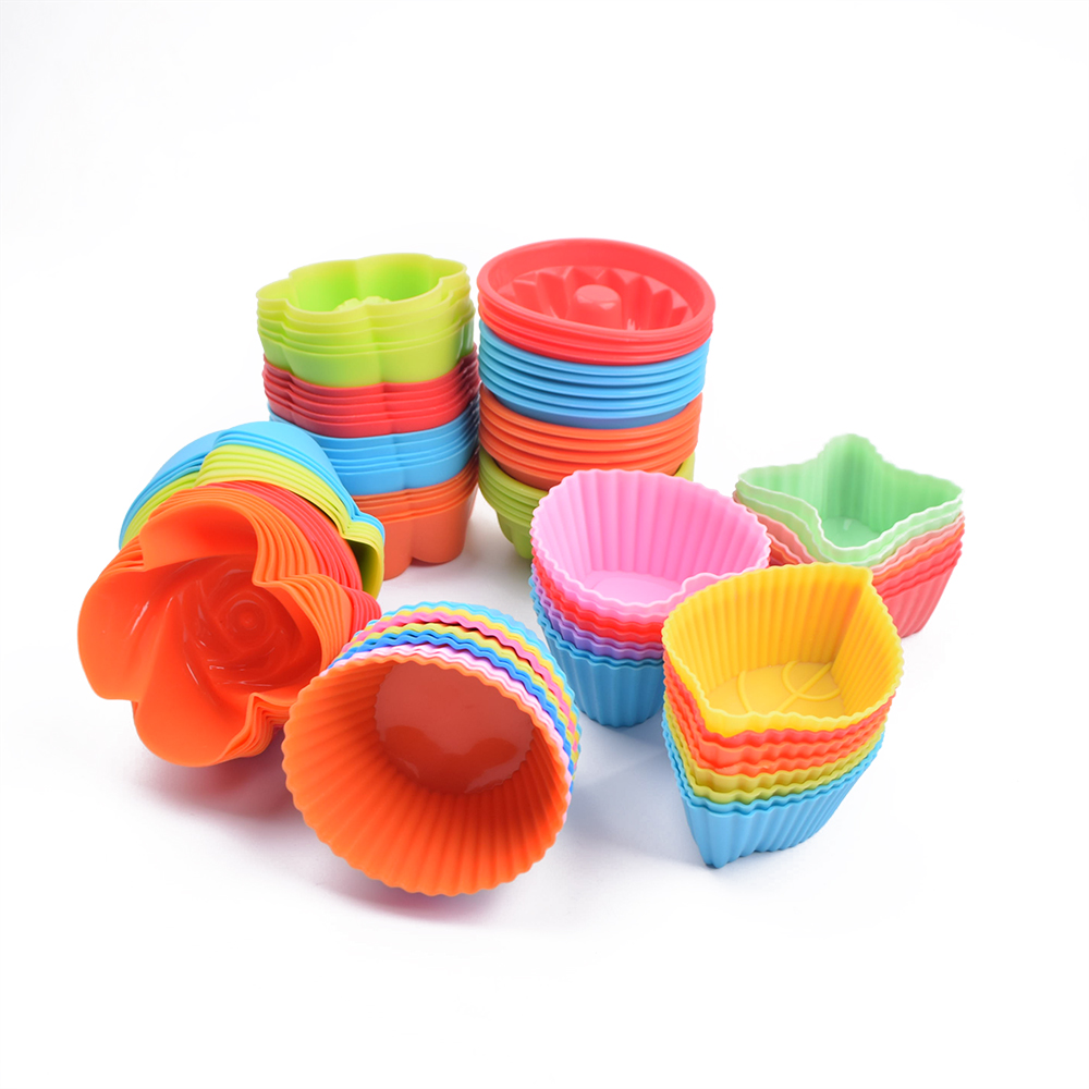 Eco-Pleasant Reusable Mini Silicone Baking Molds for Cupcakes and Muffins – Quantity-Formed Pastry Instruments