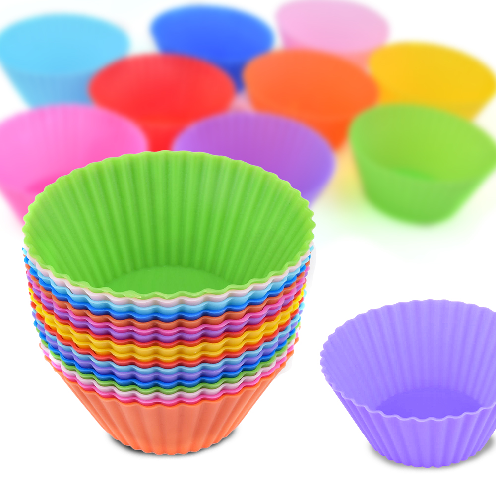 Eco-Pleasant Reusable Mini Silicone Baking Molds for Cupcakes and Muffins – Quantity-Formed Pastry Instruments